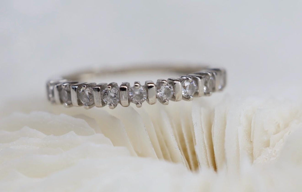 Cremation Ashes Tennis Ring, Half Eternity Band