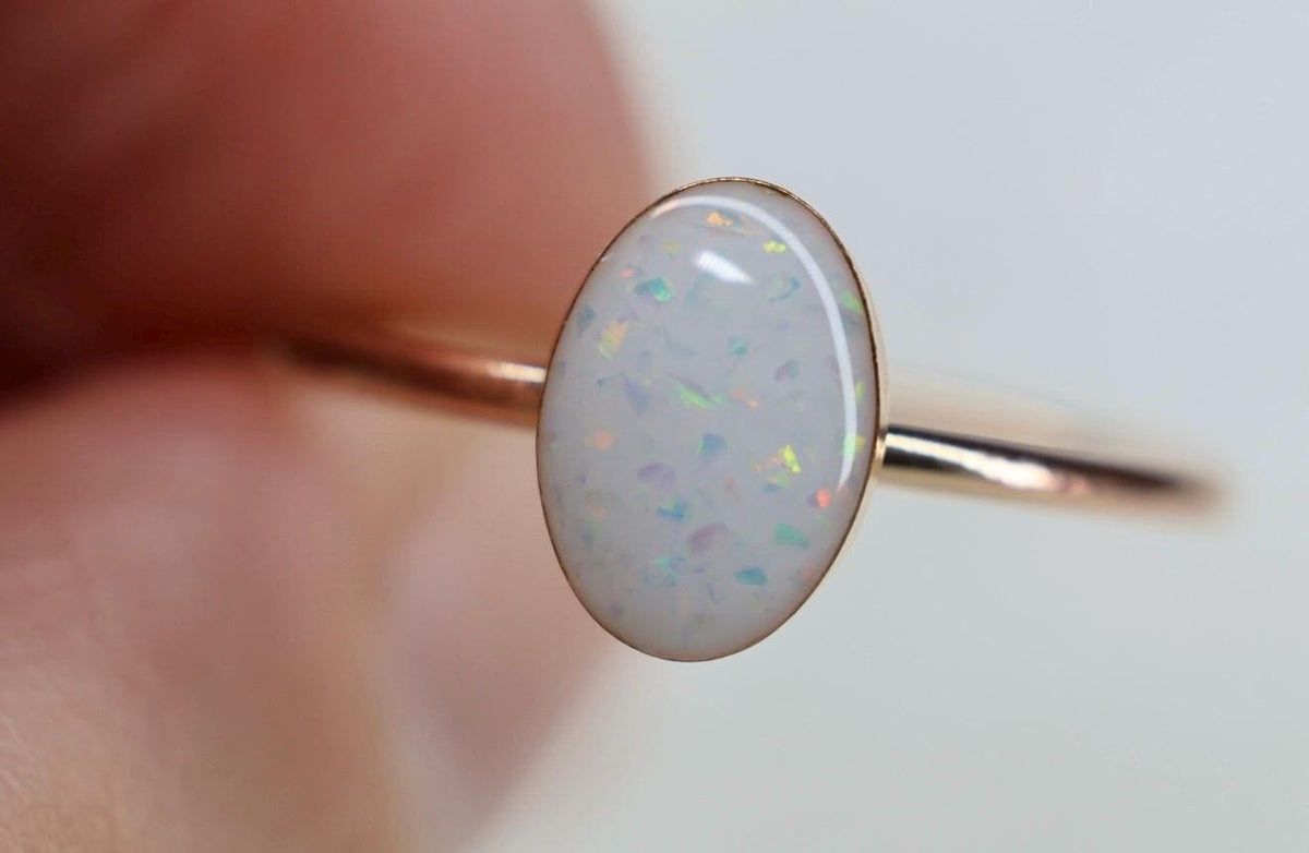 Breastmilk Eternity Opal Ring