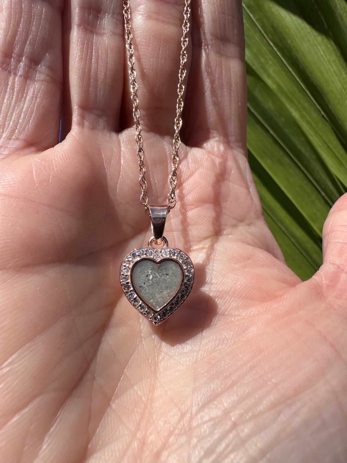 Heart Cremation Necklace, Pave Heart Ashes Jewelry