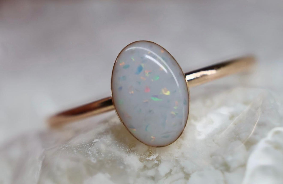 Breastmilk Eternity Opal Ring