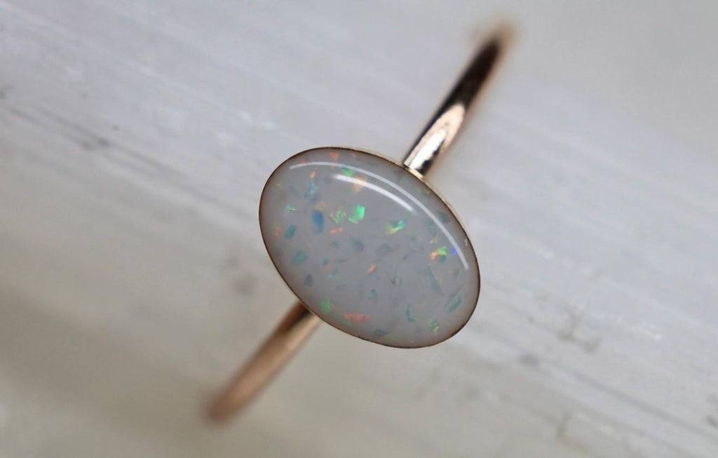 Breastmilk Eternity Opal Ring
