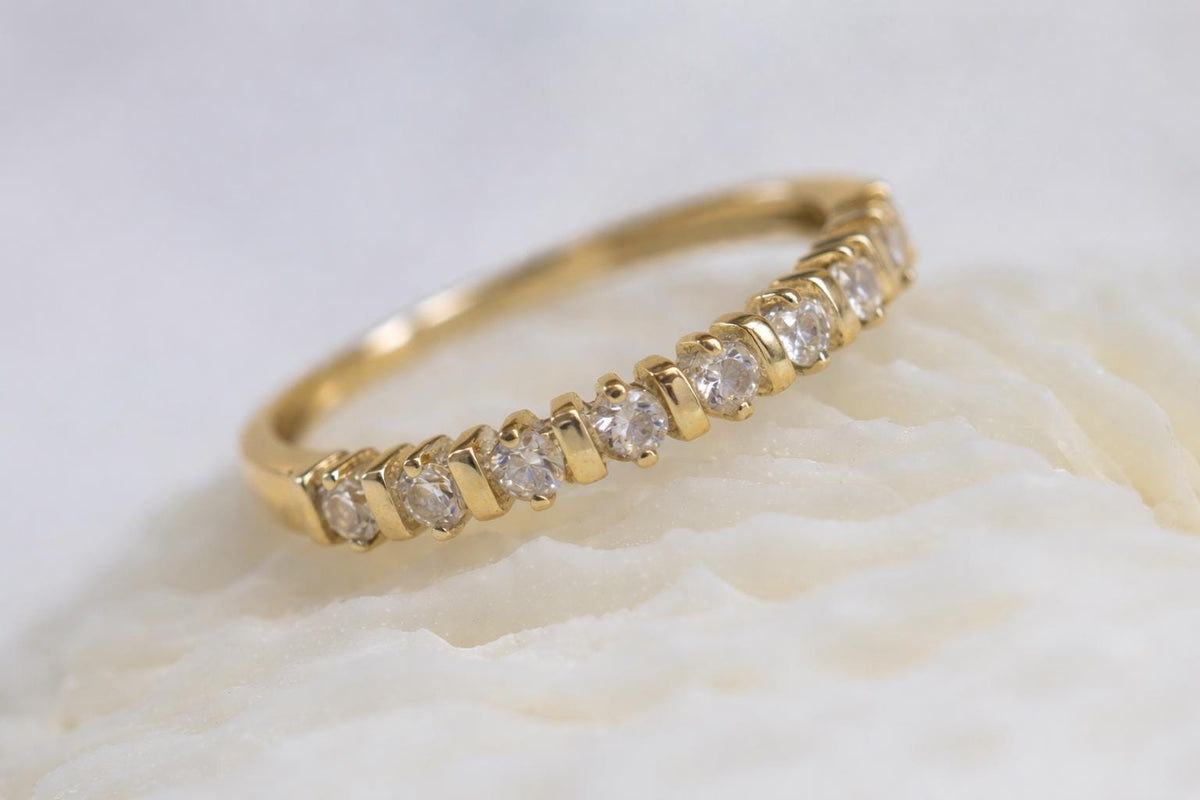 Cremation Ashes Tennis Ring, Half Eternity Band