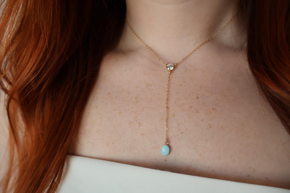 Something Blue Bridal Cremation Opal Keepsake Necklace