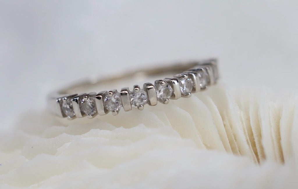 Cremation Ashes Tennis Ring, Half Eternity Band