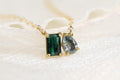 Toi et Moi Ashes and Fur/Hair Necklace, Birthstone Keepsake Necklace