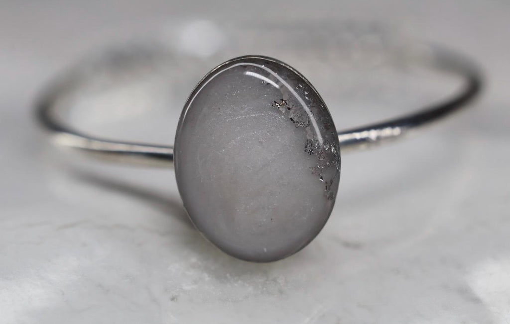 Breastmilk Pearlescent Ring, Gold or Silver Flake Mother’s Milk Ring