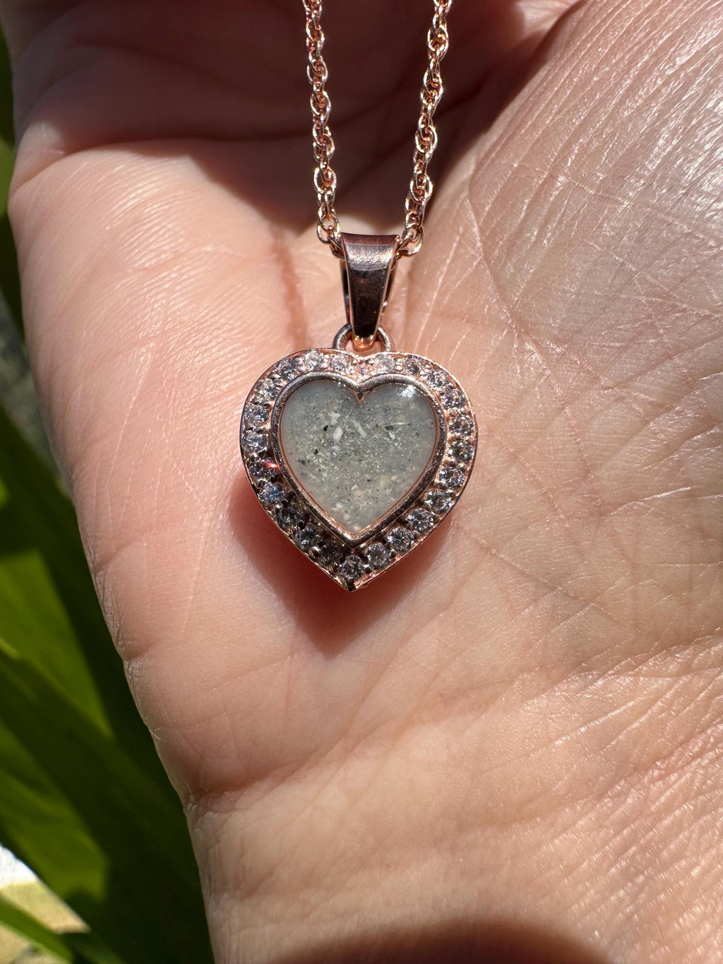 Heart Cremation Necklace, Pave Heart Ashes Jewelry