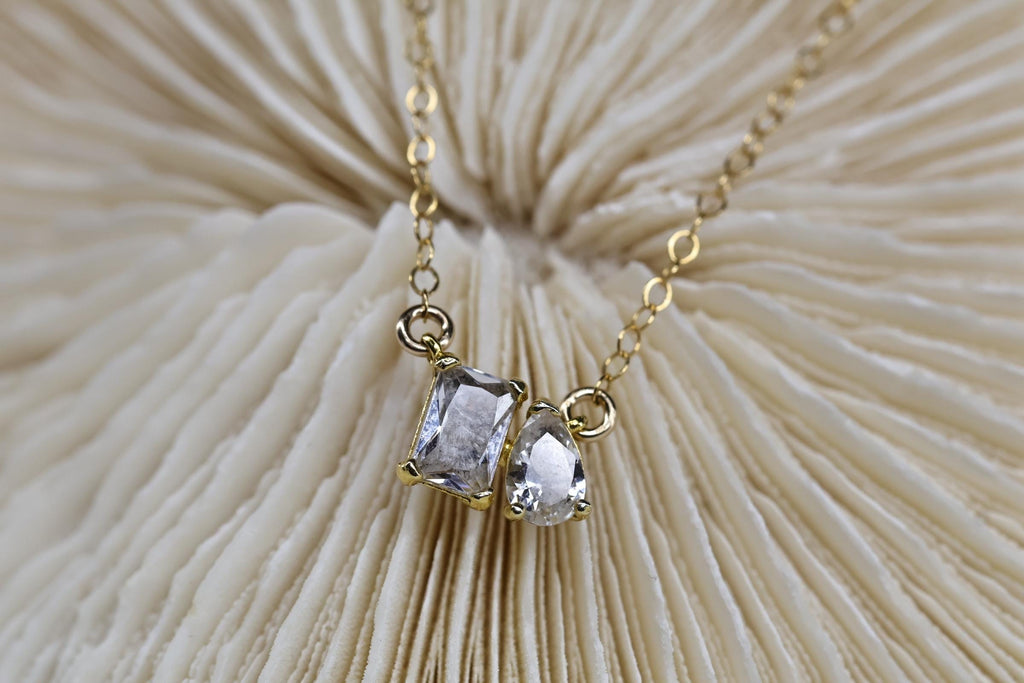 Emerald & Pear Cut Cremation Necklace for Ashes – Birthstone Memorial Jewelry