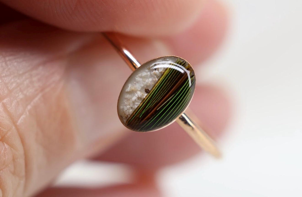 Feather Cremation Ashes Ring, Pet Bird Keepsake, Bird Urn, Bird Memorial Ring