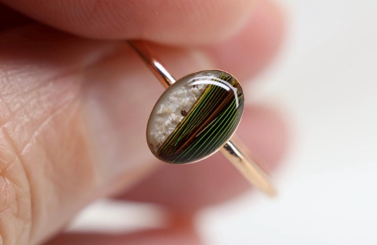 Feather Cremation Ashes Ring, Pet Bird Keepsake, Bird Urn, Bird Memorial Ring
