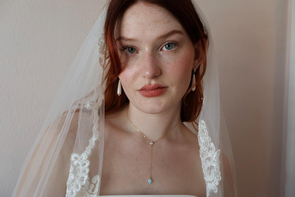 Something Blue Bridal Cremation Opal Keepsake Necklace