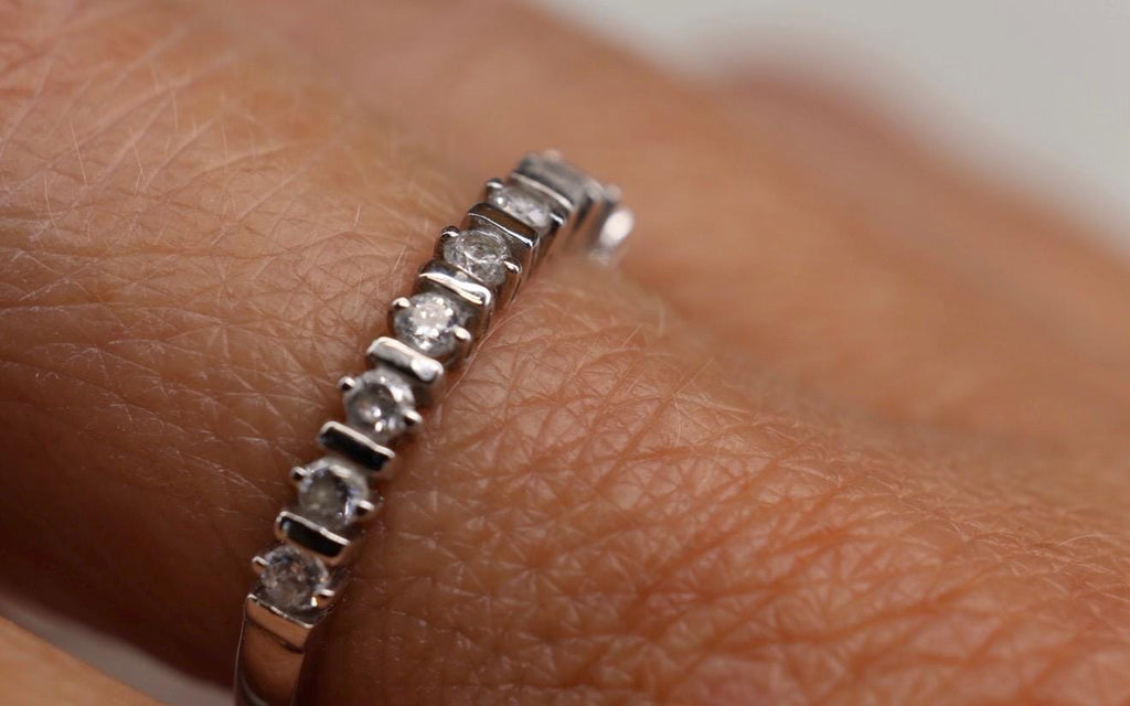 Cremation Ashes Tennis Ring, Half Eternity Band