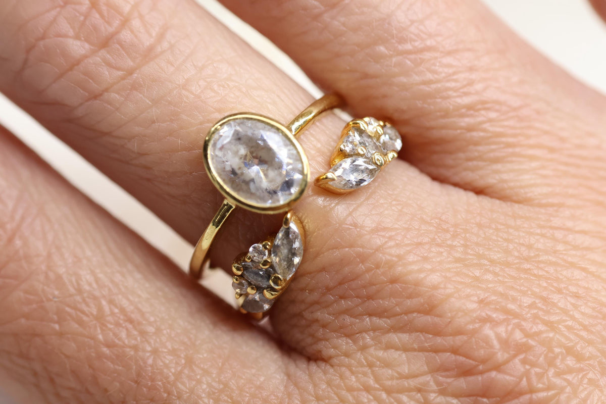 Cremation Oval Cubic Zirconia Ashes Ring