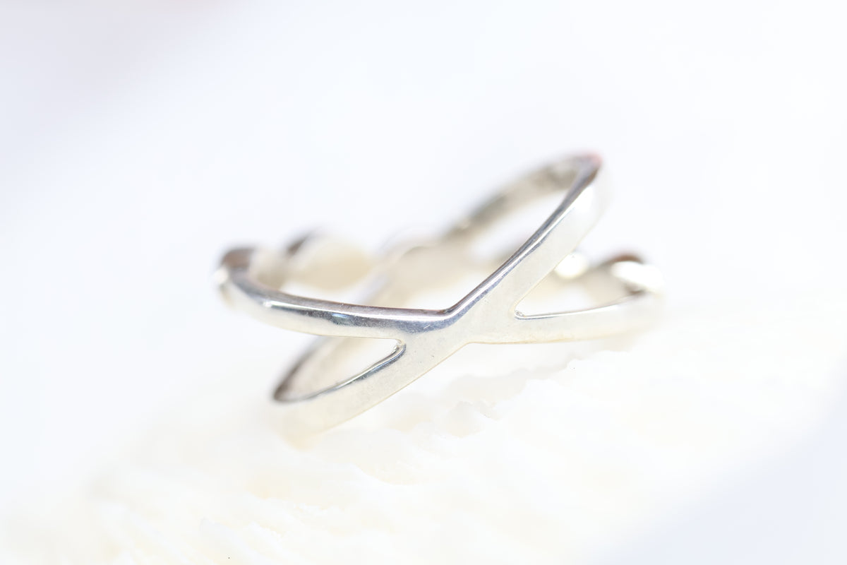 Criss Cross Cremation Ring, Ashes Marquise Ring