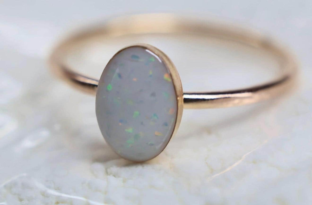 Breastmilk Eternity Opal Ring