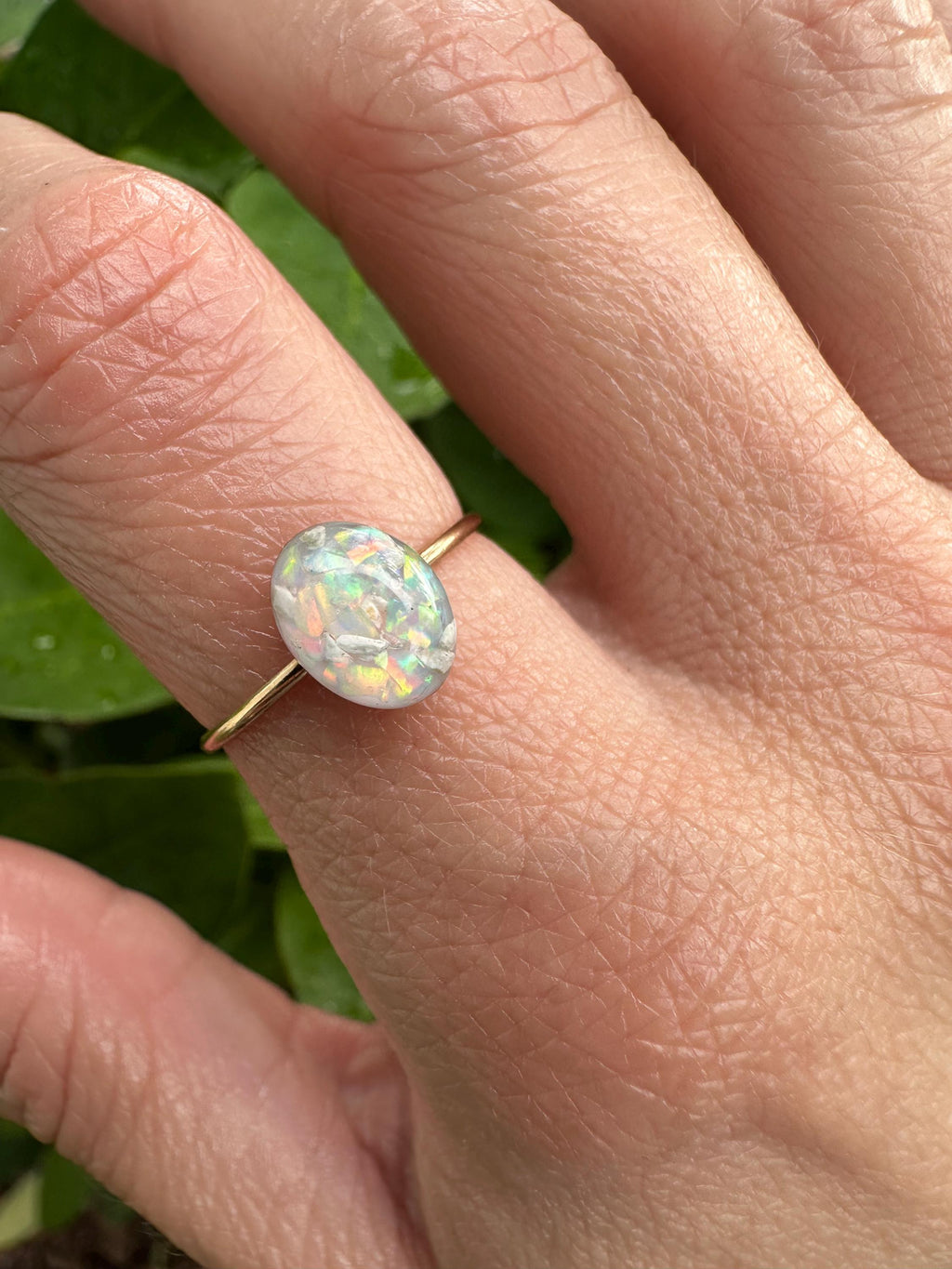 Cremation Ashes Ring, Forever Opal Urn Ring
