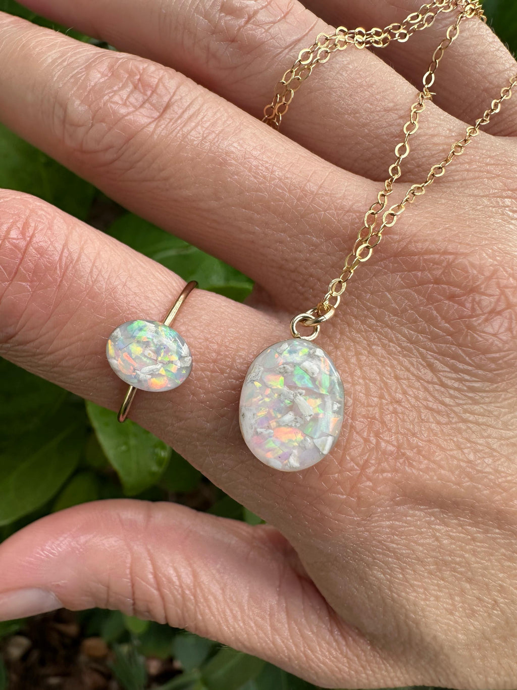 Cremation Ashes Ring, Forever Opal Urn Ring
