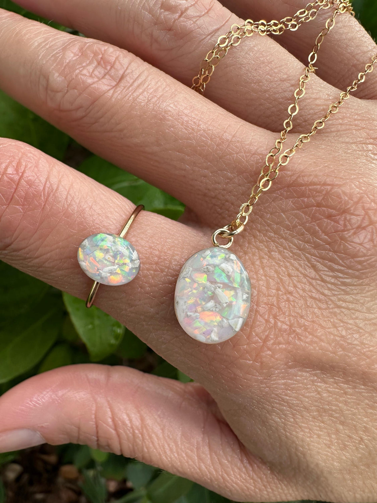 Cremation Ashes Ring, Forever Opal Urn Ring