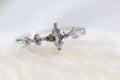 Solid Gold Cremation Marquise CZ Diamond Ring, Half Eternity Band
