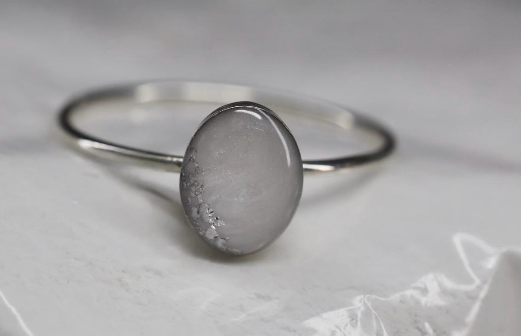 Breastmilk Pearlescent Ring, Gold or Silver Flake Mother’s Milk Ring