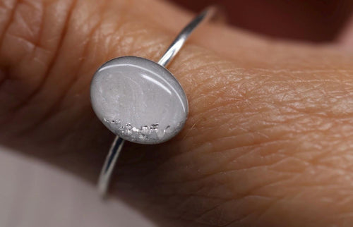 Breastmilk Pearlescent Ring, Gold or Silver Flake Mother’s Milk Ring