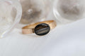 Pet Fur or Hair Sideways Oval Memorial Ring – East-West Ring- Wide Band Ring