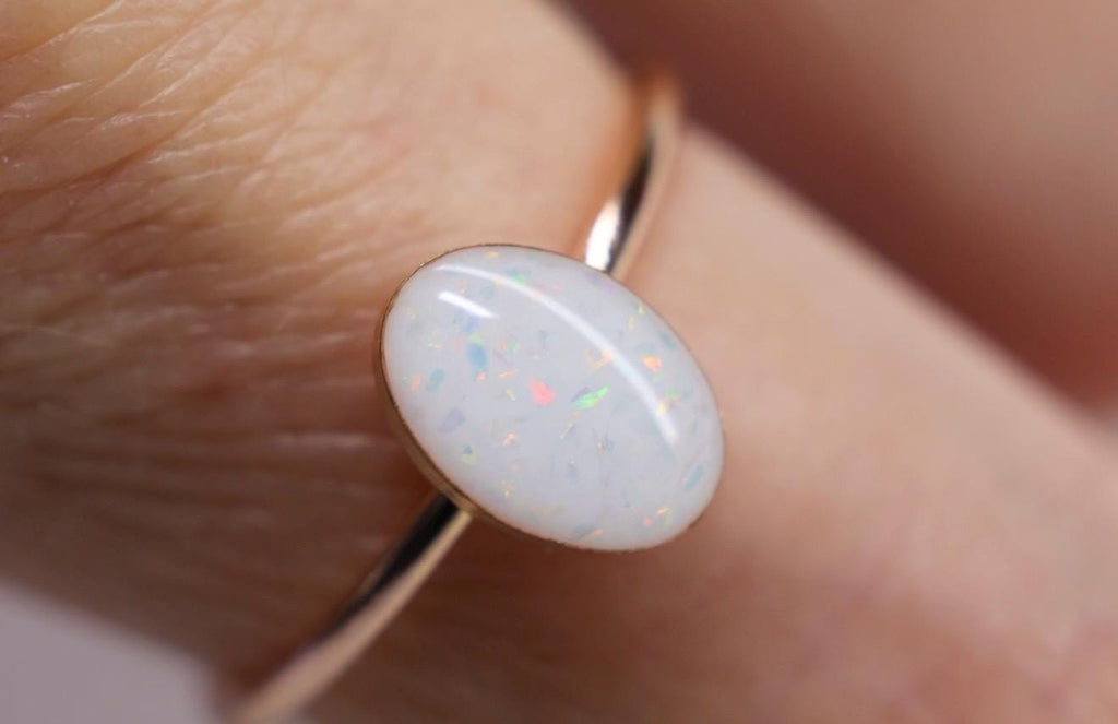 Breastmilk Eternity Opal Ring