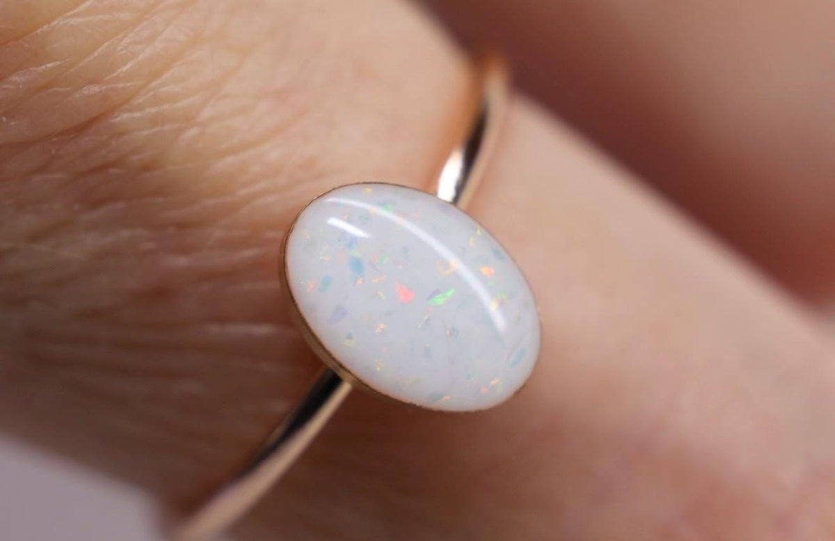 Breastmilk Eternity Opal Ring