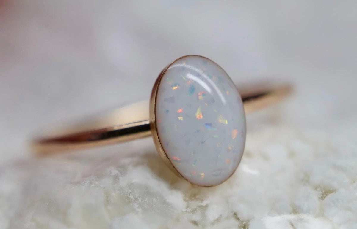 Breastmilk Eternity Opal Ring