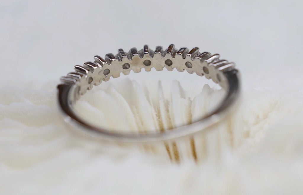 Cremation Ashes Tennis Ring, Half Eternity Band