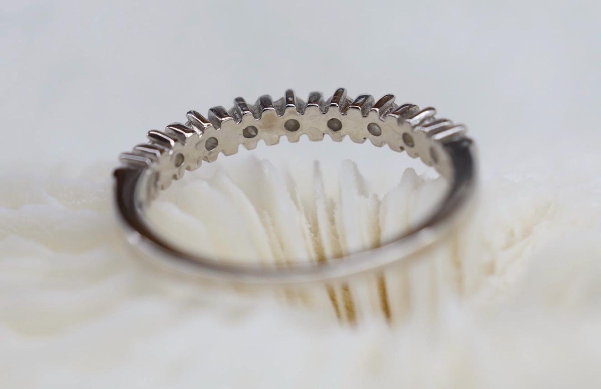 Cremation Ashes Tennis Ring, Half Eternity Band