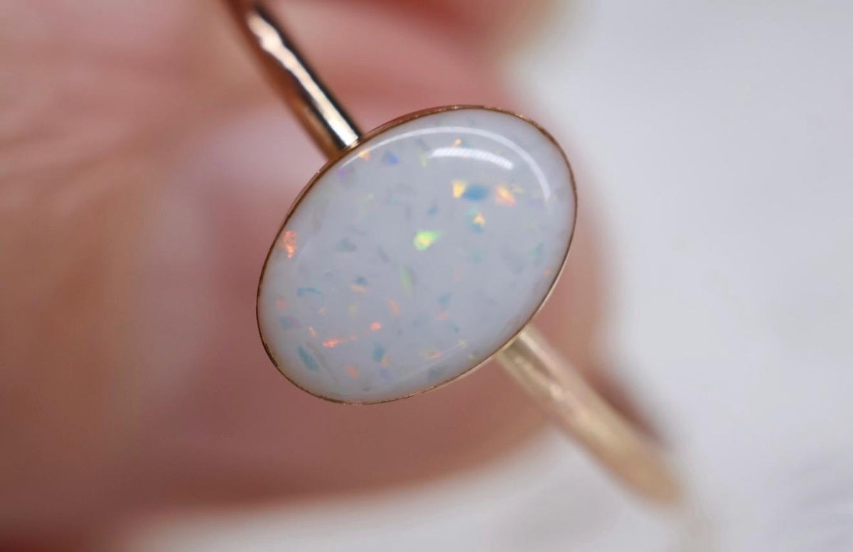 Breastmilk Eternity Opal Ring
