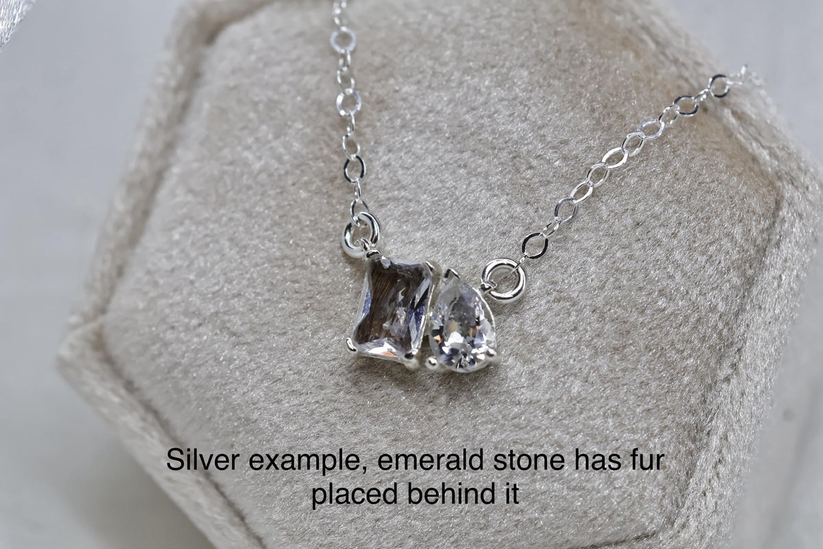 Emerald & Pear Cut Cremation Necklace for Ashes – Birthstone Memorial Jewelry