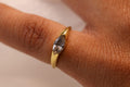 Solid Gold East West Cremation Ashes Ring, Marquise CZ Ring