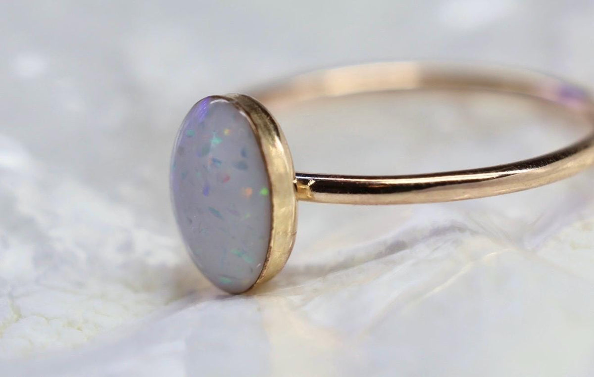 Breastmilk Eternity Opal Ring