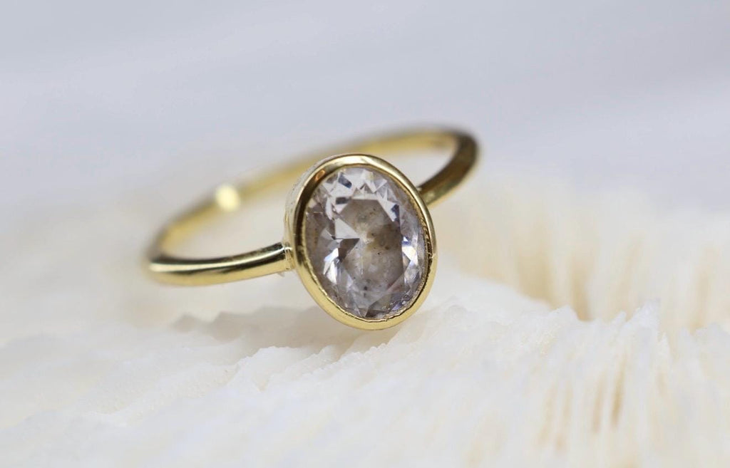 Cremation Oval Cubic Zirconia Ashes Ring