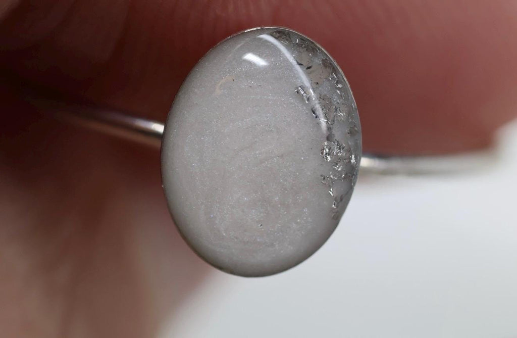 Breastmilk Pearlescent Ring, Gold or Silver Flake Mother’s Milk Ring