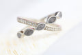 Criss Cross Cremation Ring, Ashes Marquise Ring