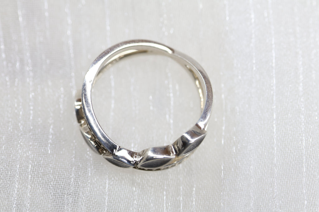 Criss Cross Cremation Ring, Ashes Marquise Ring