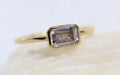 East-West Emerald Cut Cremation Ashes Ring