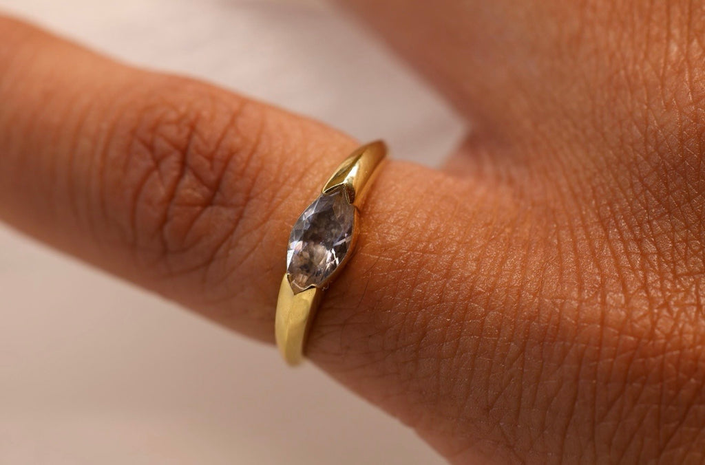 East-West Marquise Cremation Ashes Ring
