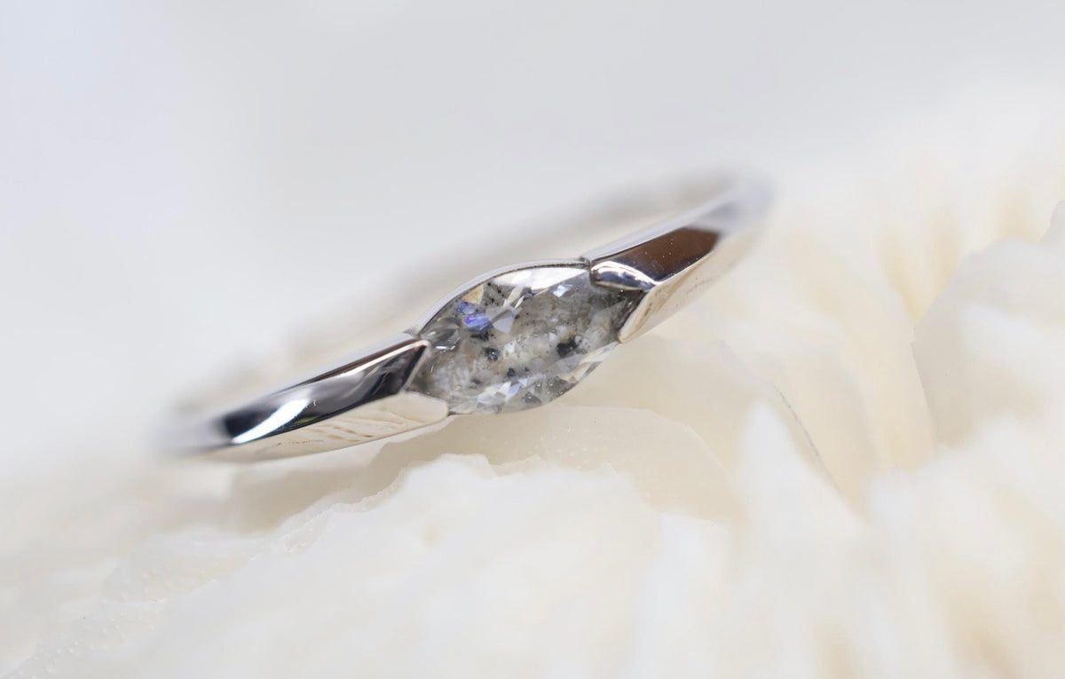 East-West Marquise Cremation Ashes Ring