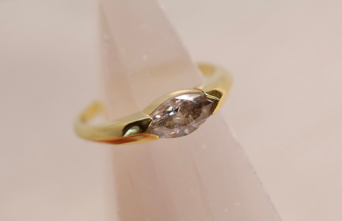 East-West Marquise Cremation Ashes Ring