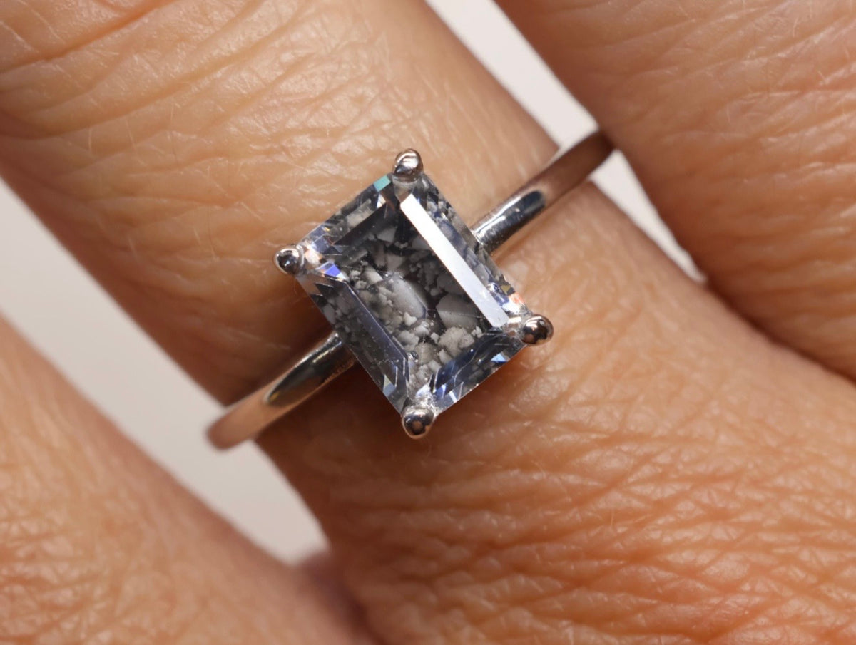 The Portrait 2 Carat Emerald Cut Cremation Ring
