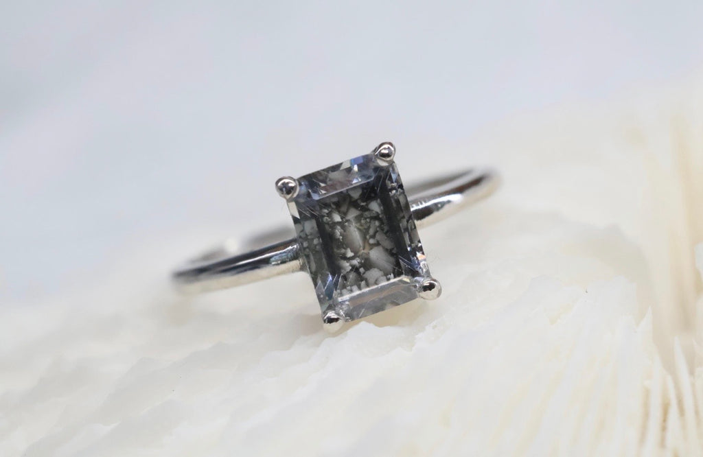 The Portrait 2 Carat Emerald Cut Cremation Ring