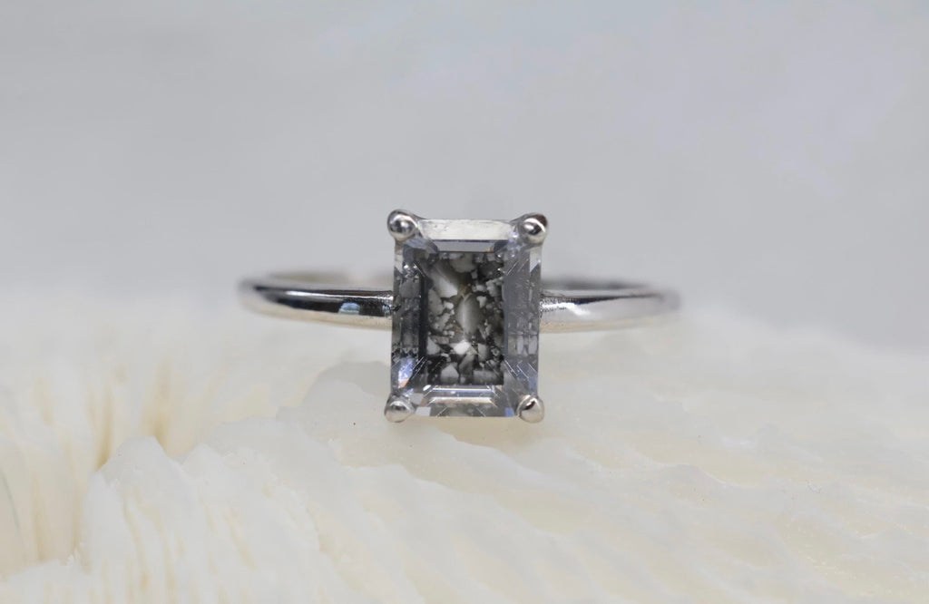 The Portrait 2 Carat Emerald Cut Cremation Ring