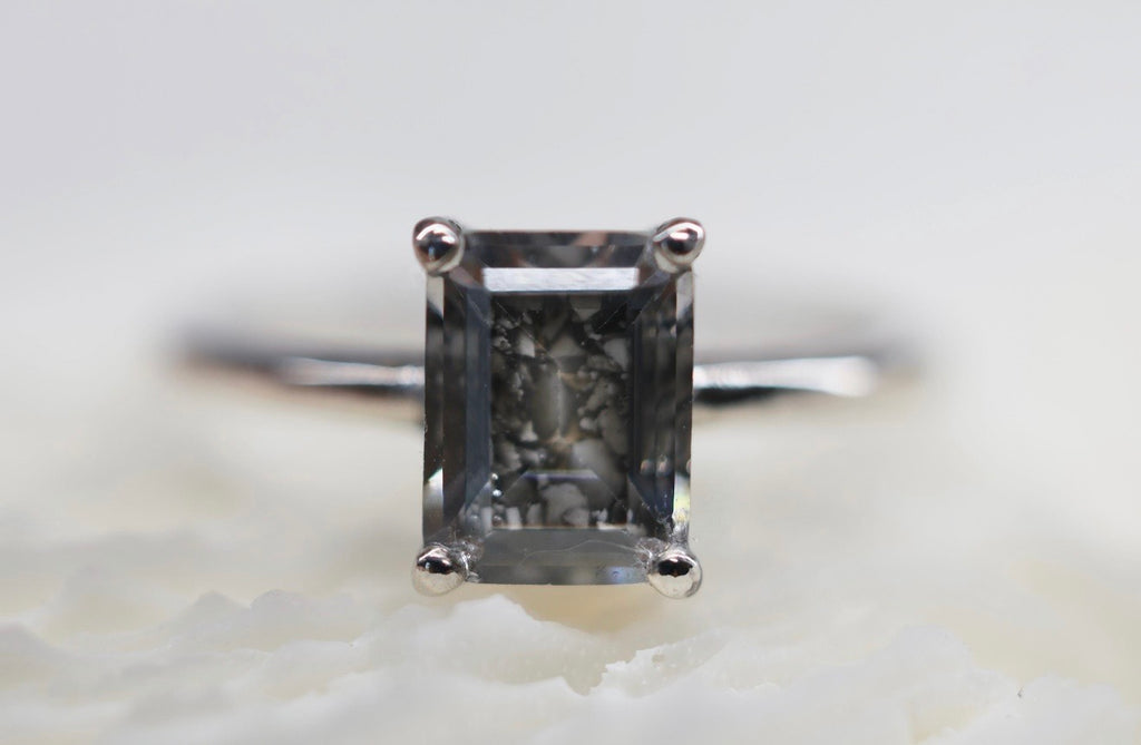 The Portrait 2 Carat Emerald Cut Cremation Ring
