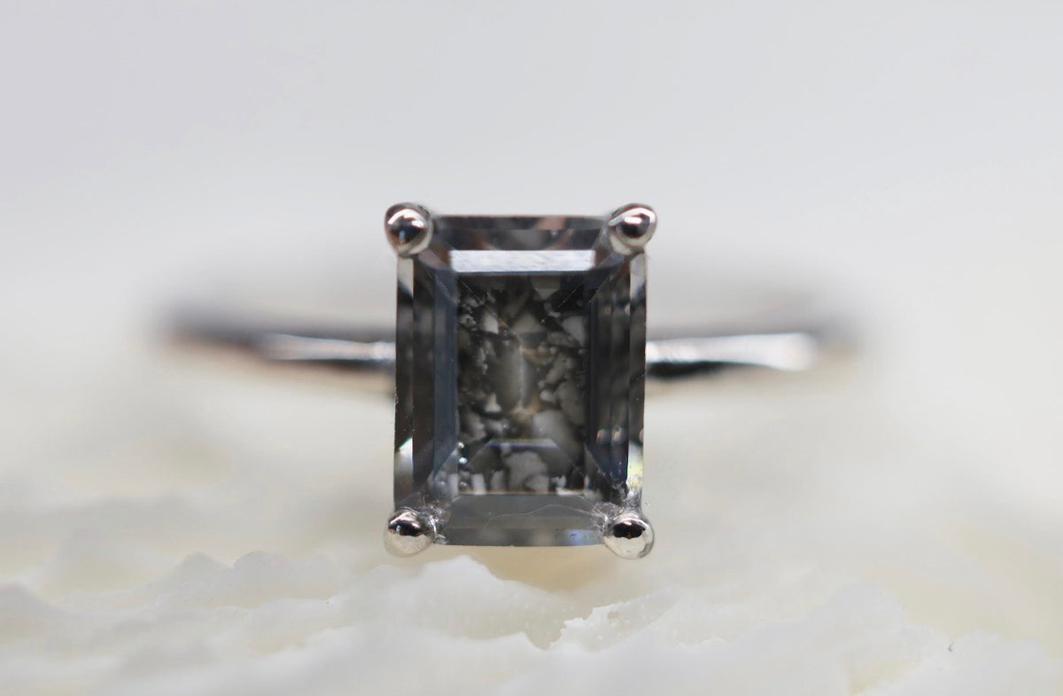 The Portrait 2 Carat Emerald Cut Cremation Ring
