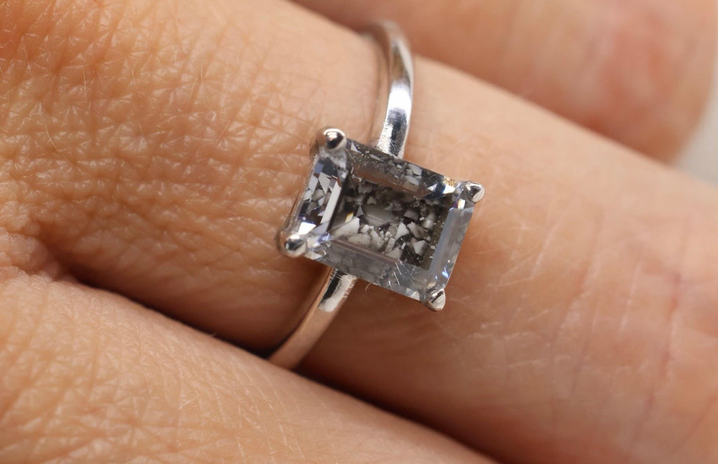 The Portrait 2 Carat Emerald Cut Cremation Ring
