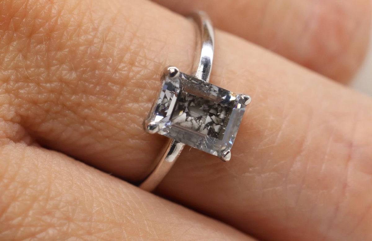 The Portrait 2 Carat Emerald Cut Cremation Ring